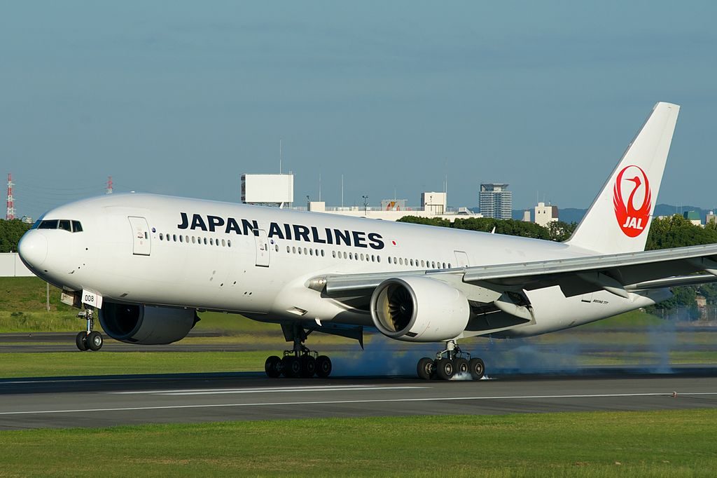 JAL Japan Airlines JA008D Boeing 777 289 at Osaka International Airport