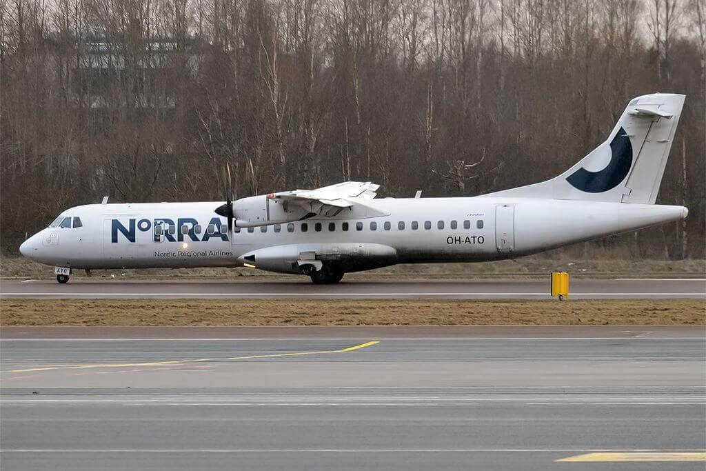 Nordic Regional Airlines NORRA Finnair OH ATO ATR 72 500 at Tallinn Airport