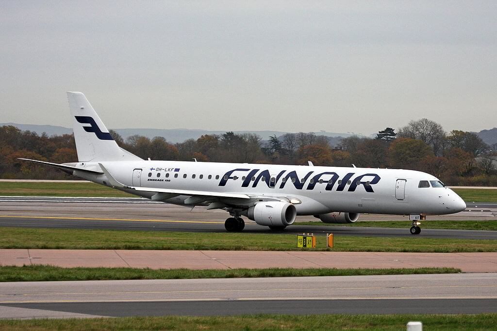 OH LKF Embraer 190 Finnair at Manchester Airport