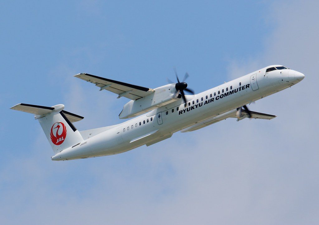 Ryukyu Air Commuter De Havilland Canada DHC 8 402Q Dash 8 Combi JA83RC at Naha Airport Okinawa
