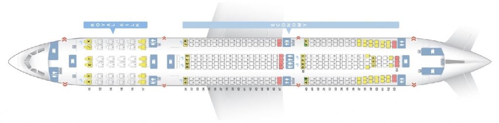 Seat Map and Seating Chart Airbus A330 300 Thai Airways 330 33H