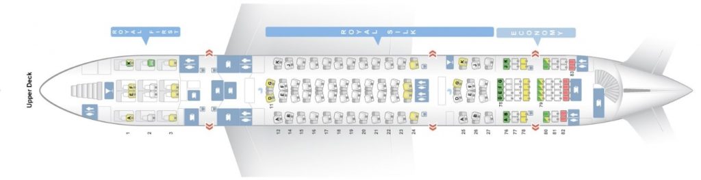 Seat Map and Seating Chart Airbus A380 800 Upper Deck THAI Airways