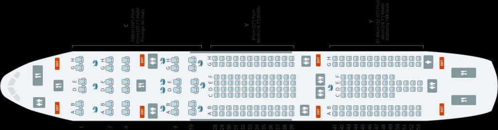 Seat Map and Seating Chart Airbus A330 200 Korean Air