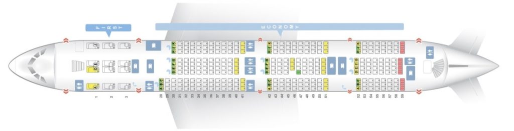 Seat Map and Seating Chart Airbus A380 800 Main Deck Korean Air