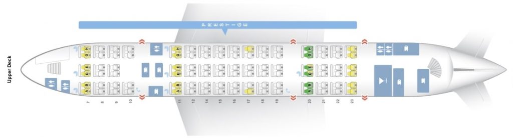 Seat Map and Seating Chart Airbus A380 800 Upper Deck Korean Air