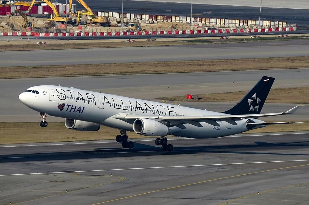 THAI Airways Airbus A330 343 HS TBD Phayao พะเยา Star Alliance Livery at Hong Kong International Airport