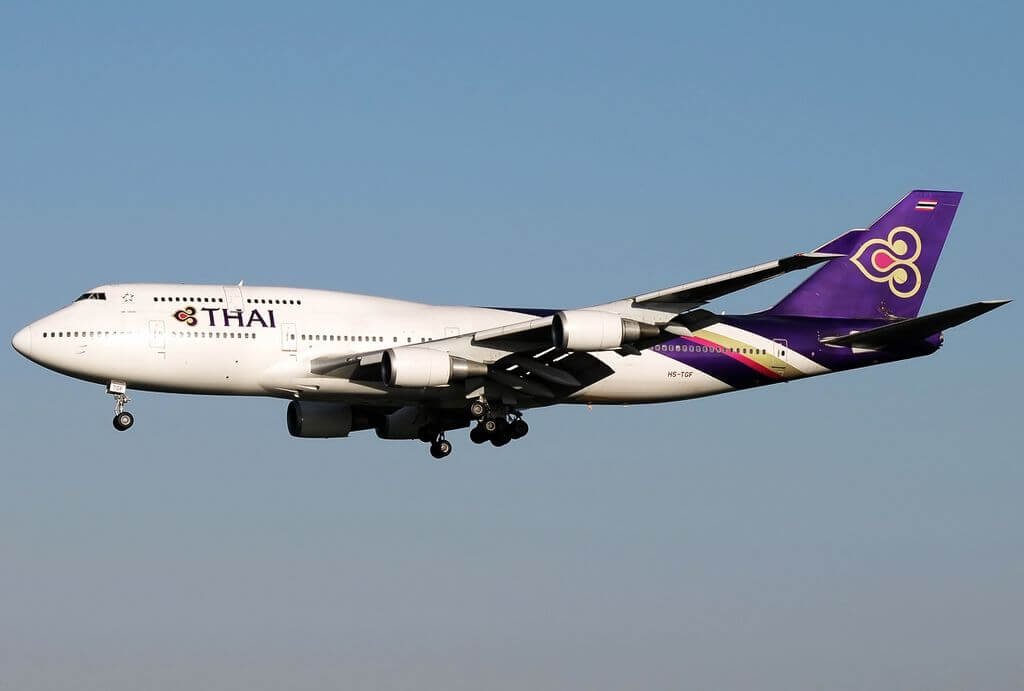 THAI Airways Boeing 747 4D7 HS TGF Sri Ubon ศรีอุบล at Fiumicino Airport