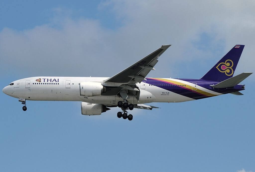 THAI Airways Boeing 777 2D7ER HS TJS Phra Nakhon พระนคร at Singapore Changi Airport