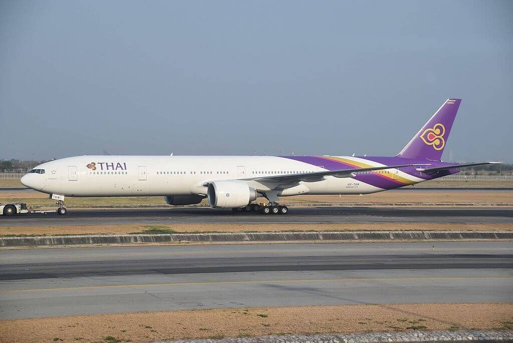 THAI Airways Boeing 777 3ALER HS TKM Prabhasri ประภาศรี at Suvarnabhumi International Airport