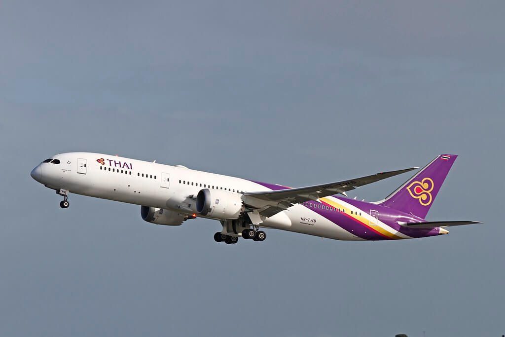 THAI Airways Boeing 787 9 Dreamliner HS TWB Phrom Buri พรหมบุรี at Perth Airport