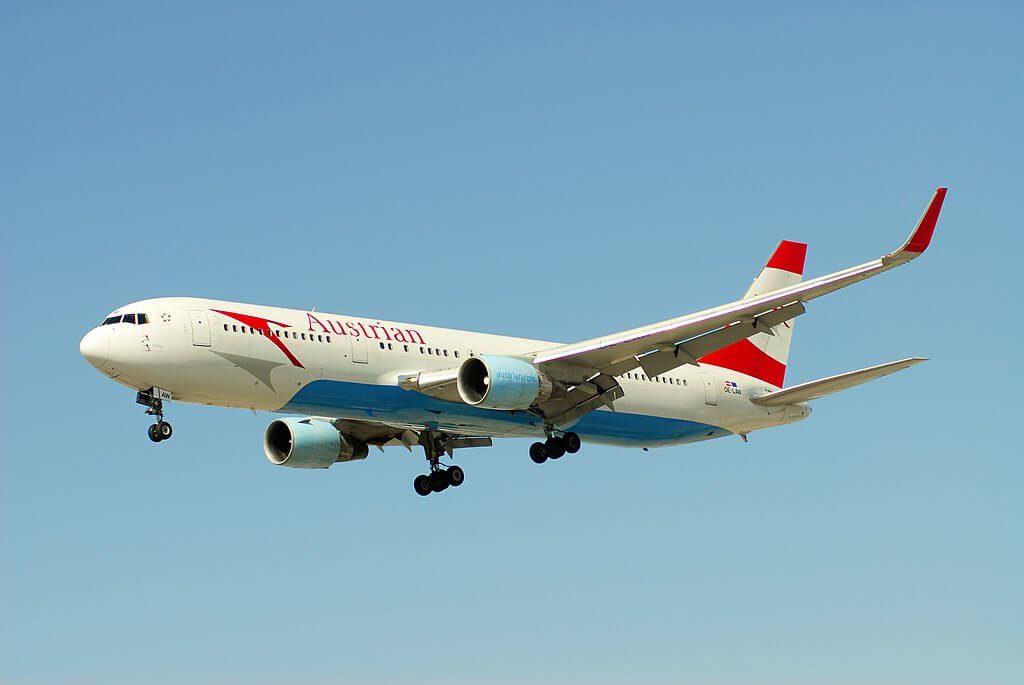 Austrian Airlines Boeing 767 3Z9ERWL OE LAW China at YYZ Airport
