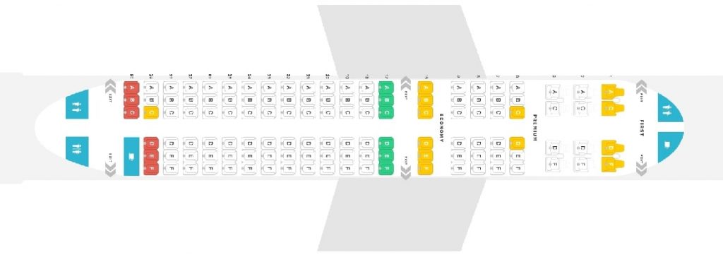Seat Map and Seating Chart Alaska Airlines Airbus A319 100 Layout 123 Seats