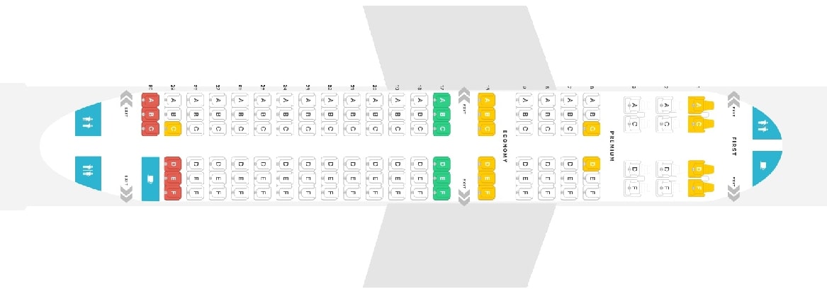 Alaska Airlines Airbus A320 Seat Map