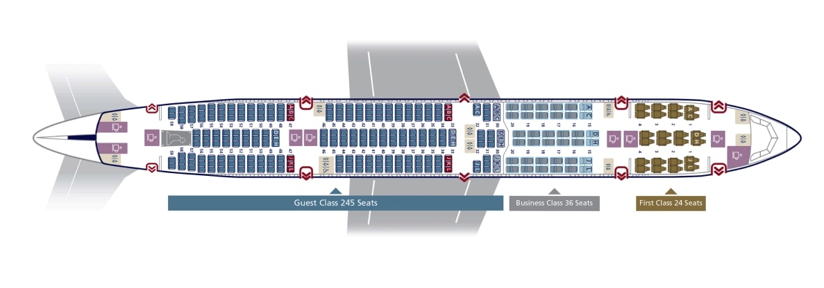 Boeing 777 300er схема салона катарские авиалинии