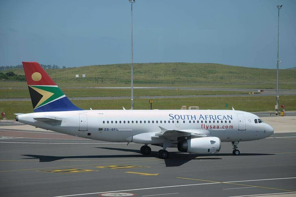 South African Airways ZS SFL Airbus A319 131 at King Shaka International Airport