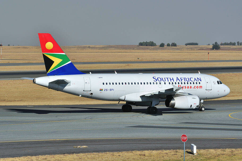 ZS SFI Airbus A319 131 South African Airways at OR Tambo International Airport