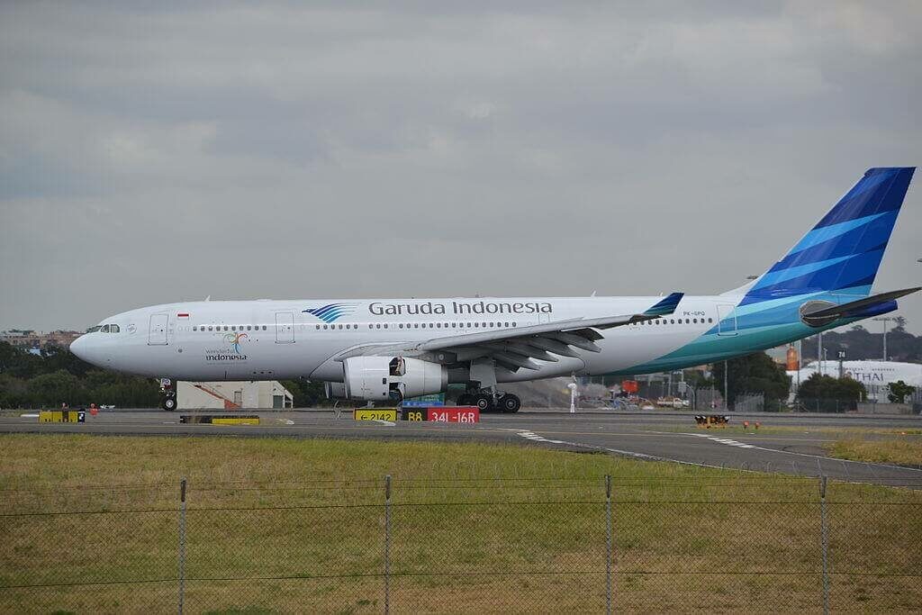 Garuda Indonesia PK GPQ Airbus A330 243 at Sydney Airport