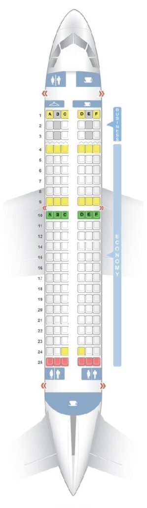 Seat Map and Seating Chart Airbus A319 100 Croatia Airlines