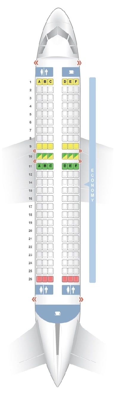 Seat Map And Seating Chart Airbus A320ceo Neo InterJet 