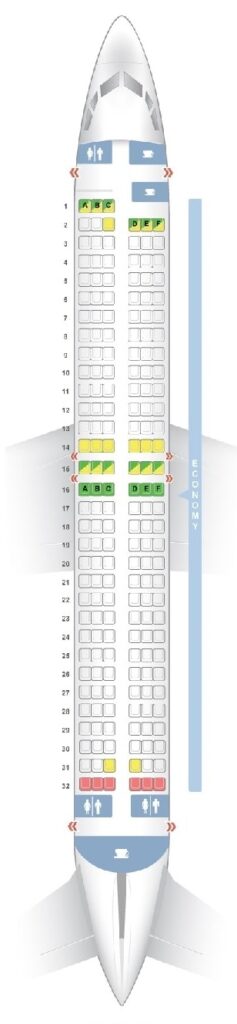 Seat Map and Seating Chart Boeing 737 800 V1 flydubai