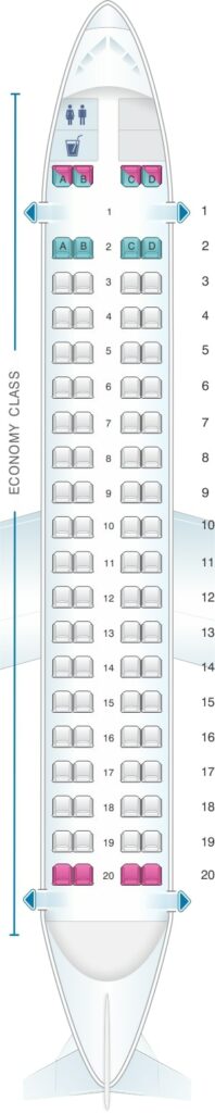 Seat Map and Seating Chart Bombardier Dash 8 Q400 LOT Polish Airlines