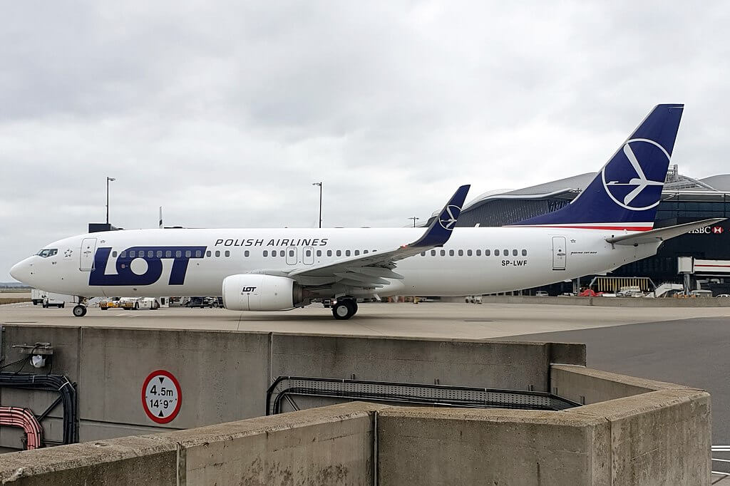 LOT Polish Airlines SP LWF Boeing 737 800 at London Heathrow Airport