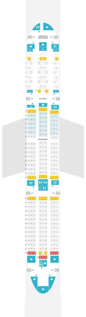 Seat Map and Seating Chart Boeing 787 9 Dreamliner V2 LATAM