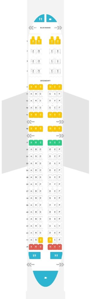 Seat Map and Seating Chart Airbus A320neo Air Astana