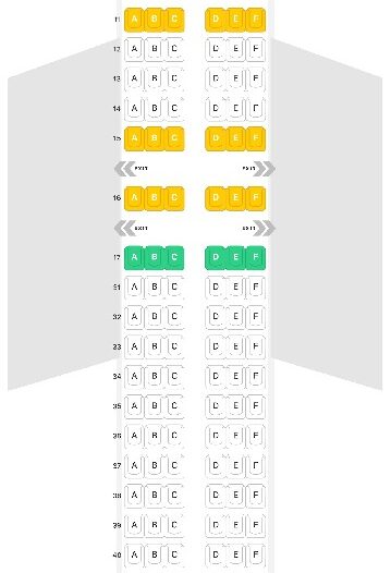 Airbus A320neo Seat Map