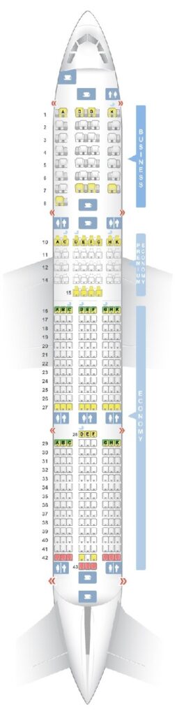 Seat Map and Seating Chart Airbus A350 900 V2 Vietnam Airlines