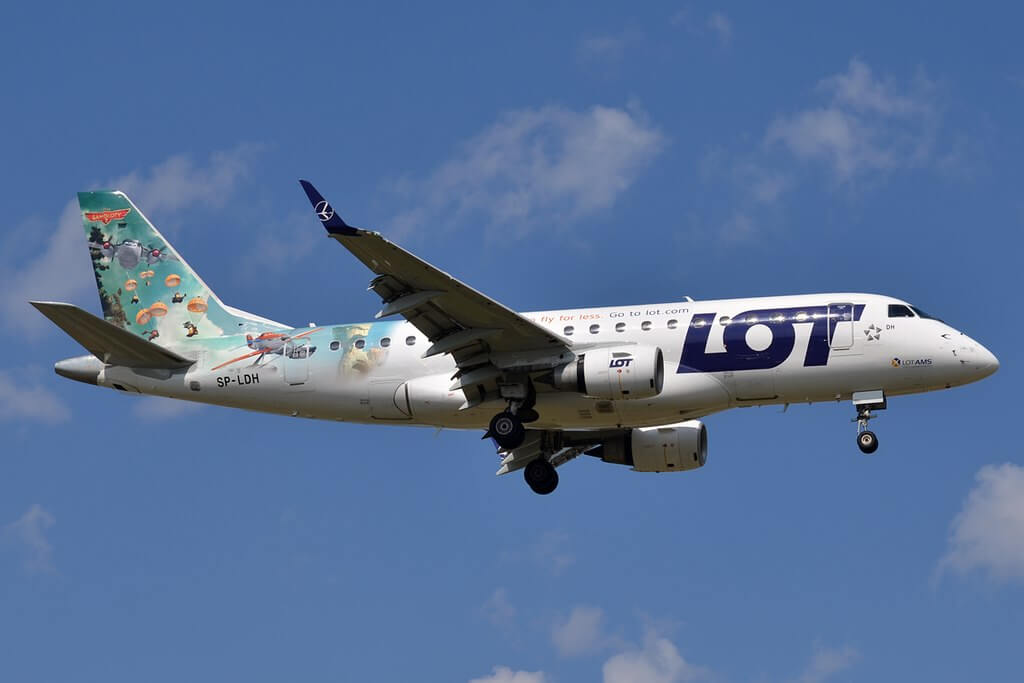 LOT Polish Airlines Disneys Planes 2 Livery SP LDH Embraer ERJ 170STD at Tallinn Airport