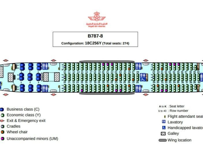 Royal Air Maroc 787 Seat Map