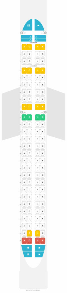 Seat Map and Seating Chart Embraer E190 E2 Air Astana