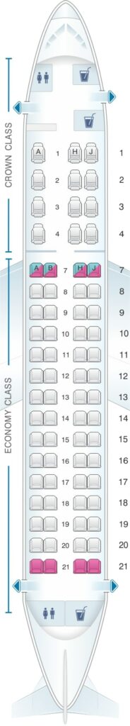 Seat Map and Seating Chart Embraer ERJ 175 Royal Jordanian