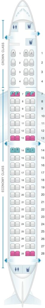 Seat Map and Seating Chart Embraer ERJ 195 Royal Jordanian