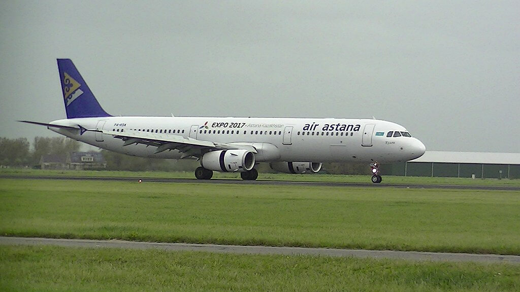 Air Astana Airbus A321 200 P4 KDA at Schiphol