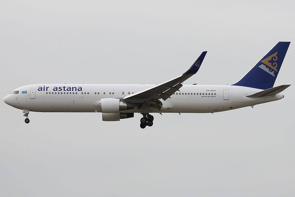 Air Astana Boeing 767 300ER P4 KEA at Frankfurt Airport