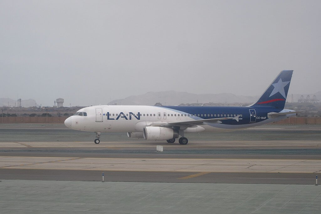 LATAM LAN CC BAF Airbus A320 200 at Jorge Chávez International Airport