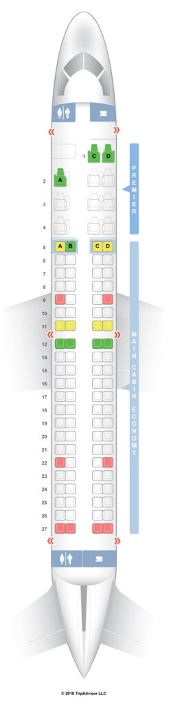 Seat Map and Seating Chart Aeromexico Connect Embraer ERJ 190