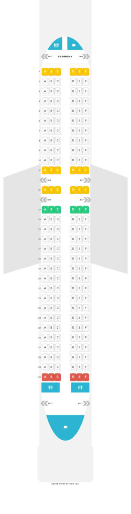 Seat Map and Seating Chart Airbus A320ceo IndiGo
