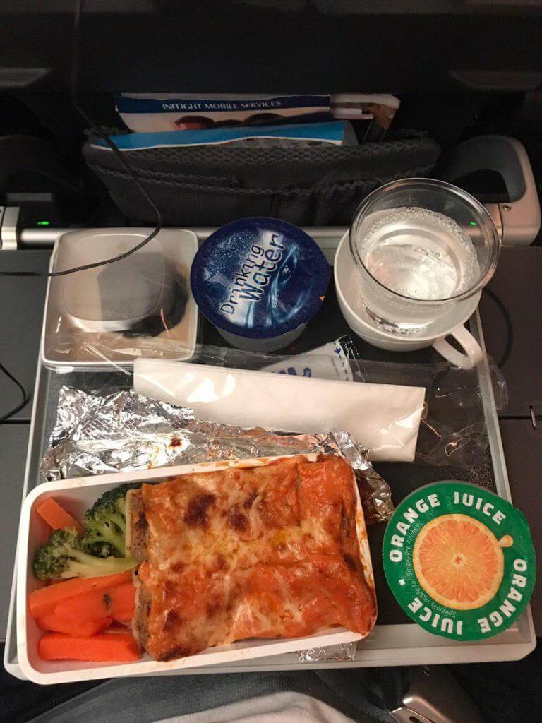 Singapore Airlines Airbus A350 900 Economy Class meal services