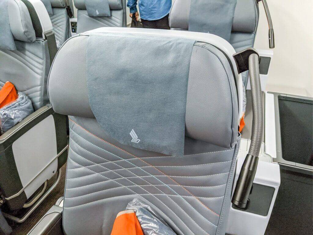 Singapore Airlines Airbus A350 900 Premium Economy headrest