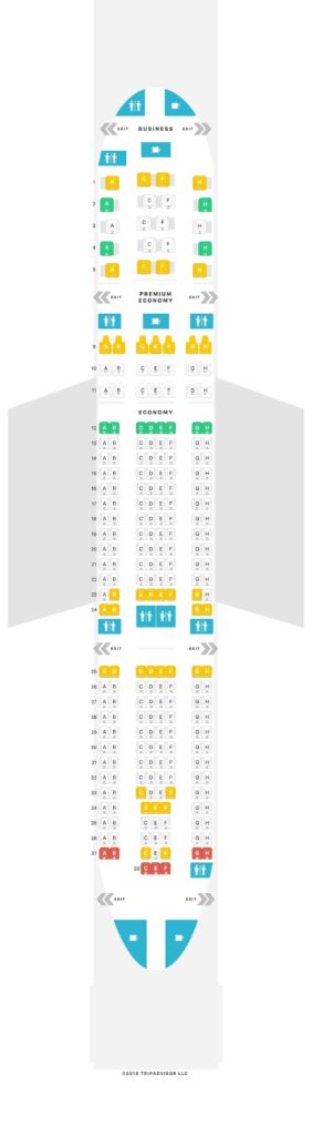 Seat Map and Seating Chart RwandAir Airbus A330 200