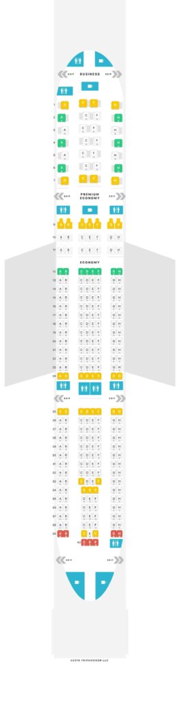 Seat Map and Seating Chart RwandAir Airbus A330 300