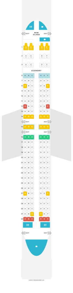 Seat Map and Seating Chart Jeju Air Boeing 737 800 NEW Class 174 Seats