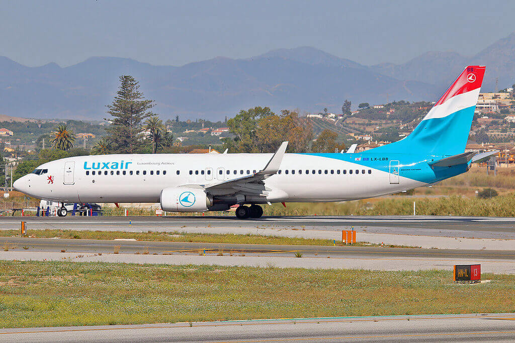 LX LBB Boeing 737 86J Luxair at Malaga Airport