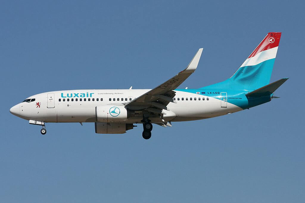 Luxair Luxembourg Airlines Boeing 737 7C9 LX LGQ at Frankfurt Airport