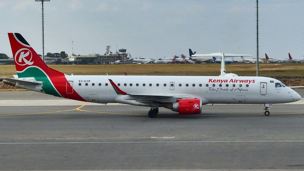 5Y KYP Embraer E190 Kenya Airways at Nairobi Jomo Kenyatta International Airport