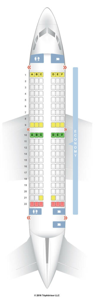 Seat Map and Seating Chart Tunisair Boeing 737 600