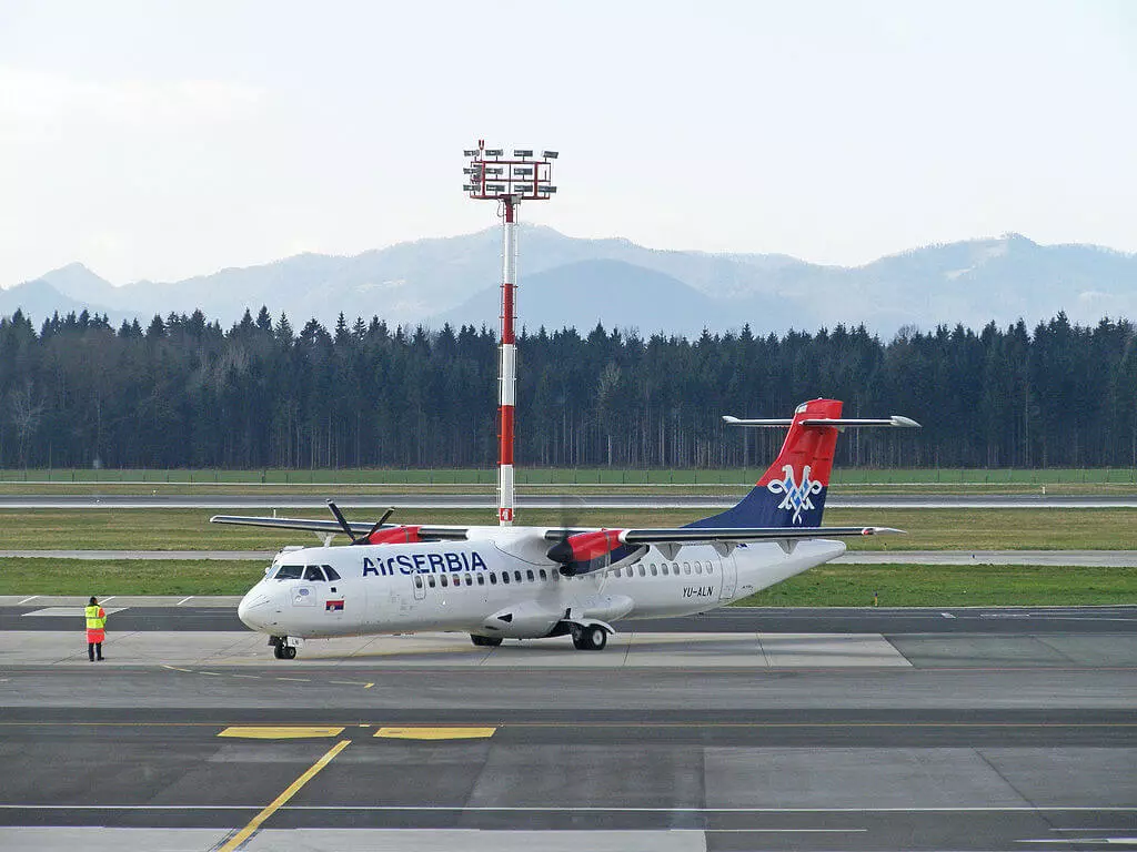 Air Serbia ATR 72 202 YU ALN at Ljubljana Airport